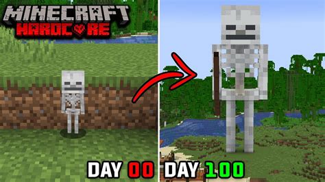 I Survived 100 DAYS as a FIRE SKELETON in HARDCORE .